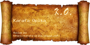 Karafa Opika névjegykártya